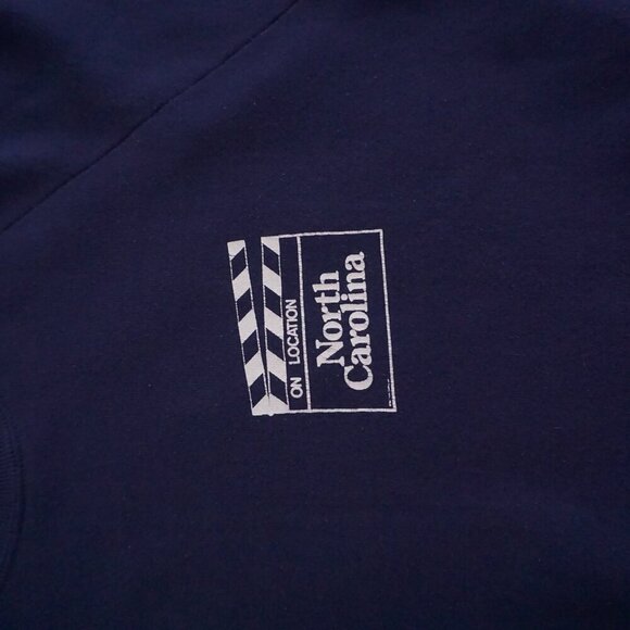 Vintage '90s Jerzees Navy On Location North Carolina Cotton Crewneck Sweater XL - Picture 8 of 9